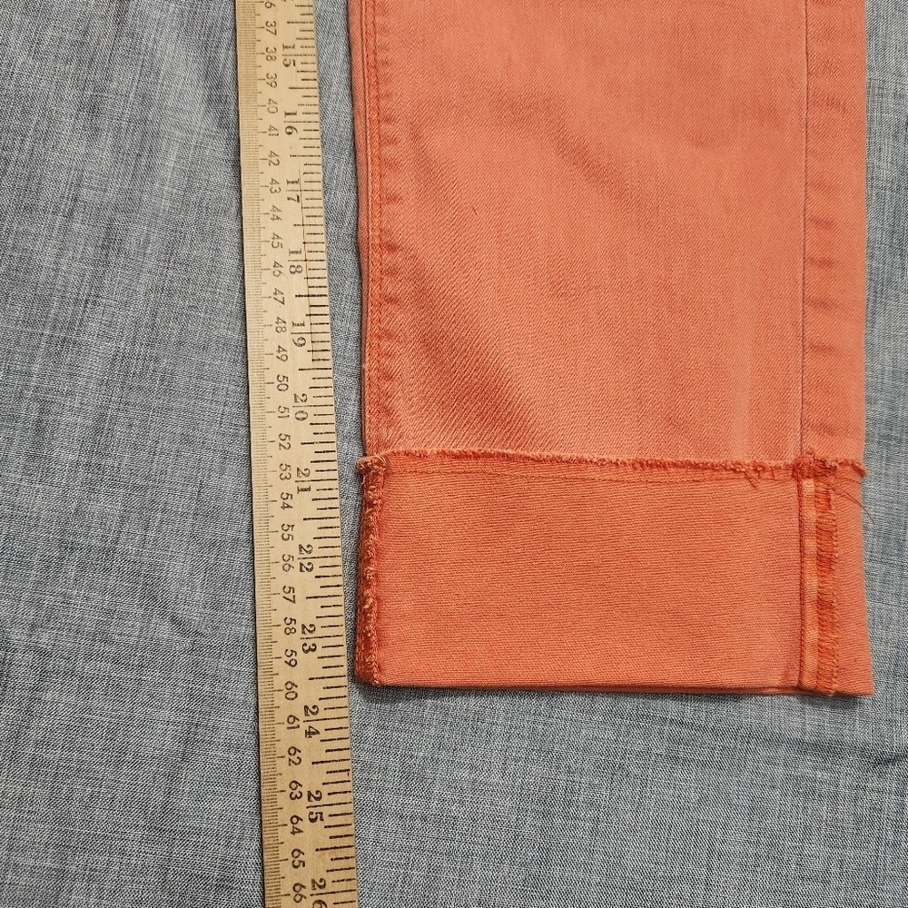 J.Jill Women’s Coral Authentic Fit Cropped Raw Hem Cotton Spandex Denim size 10 - Picture 8 of 13